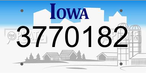 3770182 Iowa License Plate