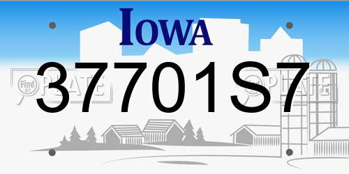 37701S7 Iowa License Plate