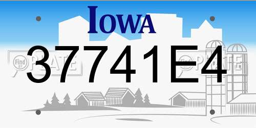 37741E4 Iowa License Plate