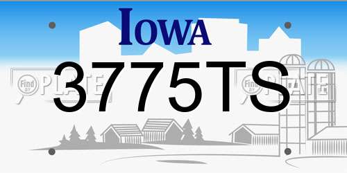 3775TS Iowa License Plate