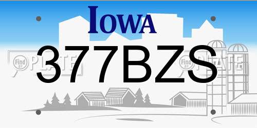 377BZS Iowa License Plate