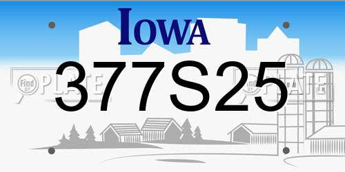 377S25 Iowa License Plate