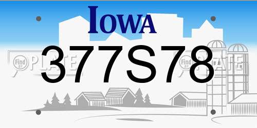 377S78 Iowa License Plate