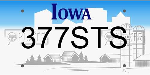 377STS Iowa License Plate