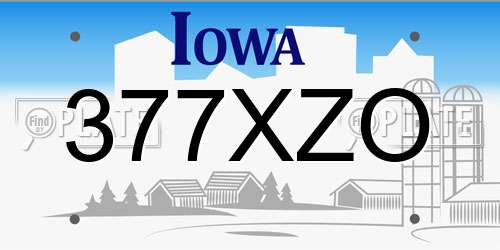 377XZO Iowa License Plate