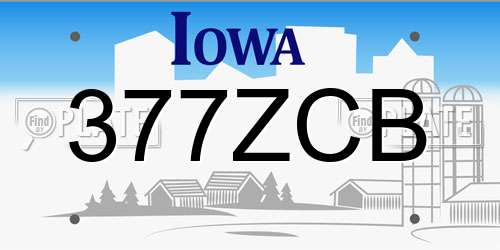 377ZCB Iowa License Plate