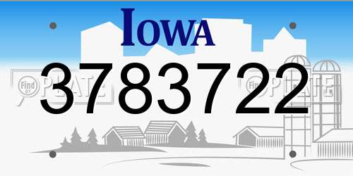 3783722 Iowa License Plate