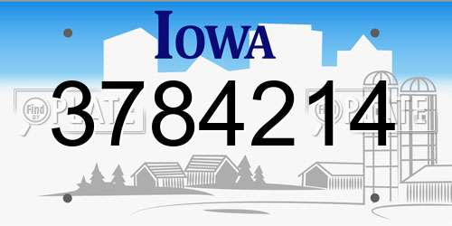 3784214 Iowa License Plate