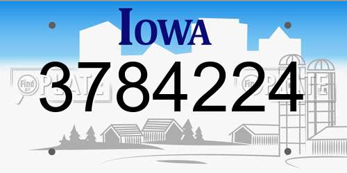 3784224 Iowa License Plate