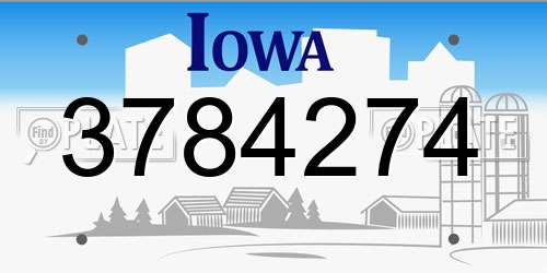 3784274 Iowa License Plate