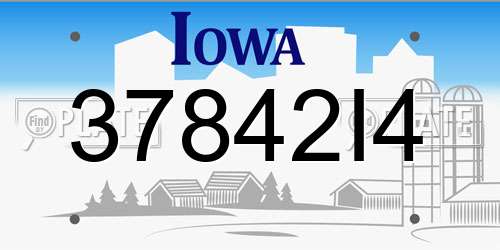 37842I4 Iowa License Plate
