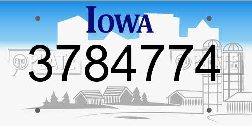 3784774 Iowa License Plate