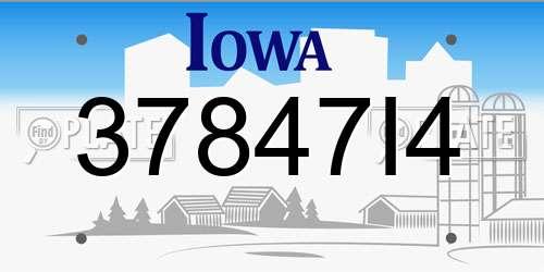 37847I4 Iowa License Plate
