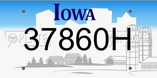 37860H Iowa License Plate