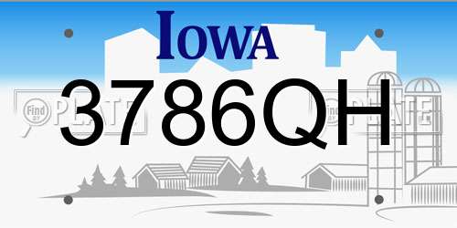 3786QH Iowa License Plate