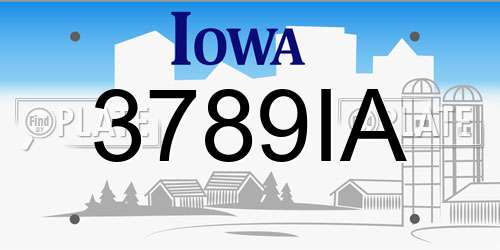 3789IA Iowa License Plate