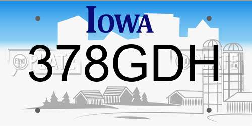 378GDH Iowa License Plate