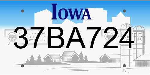 37BA724 Iowa License Plate