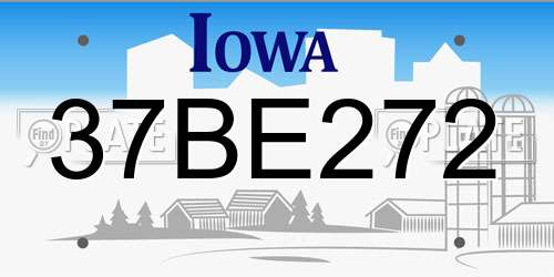 37BE272 Iowa License Plate