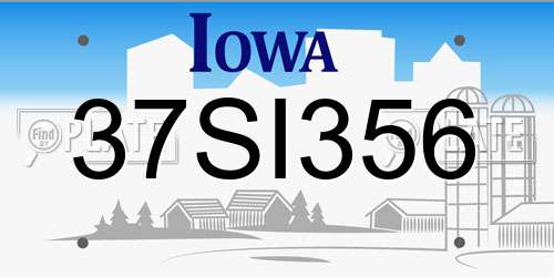 37SI356 Iowa License Plate