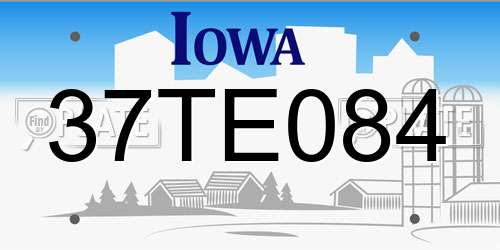 37TE084 Iowa License Plate