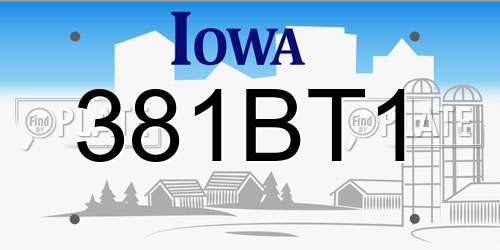 381BT1 Iowa License Plate