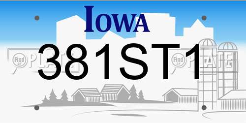 381ST1 Iowa License Plate