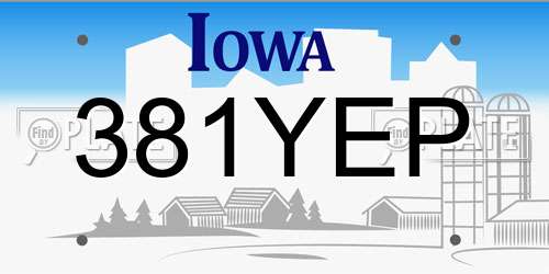 381YEP Iowa License Plate