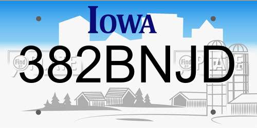 382BNJD Iowa License Plate