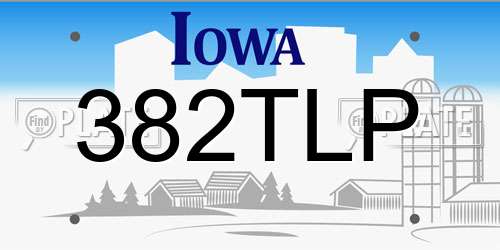 382TLP Iowa License Plate