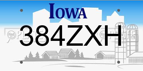384ZXH Iowa License Plate