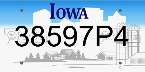 38597P4 Iowa License Plate