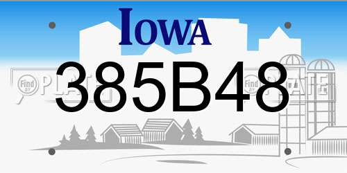 385B48 Iowa License Plate