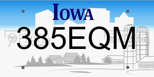 385EQM Iowa License Plate