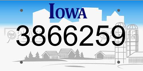 3866259 Iowa License Plate