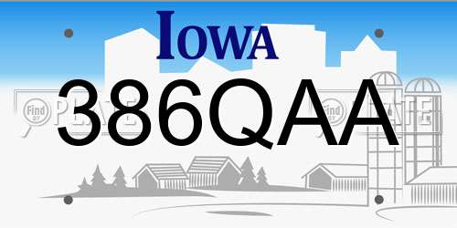386QAA Iowa License Plate
