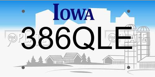 386QLE Iowa License Plate