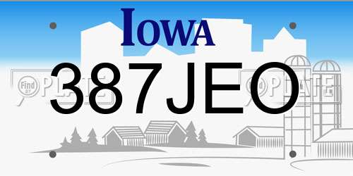 387JEO Iowa License Plate