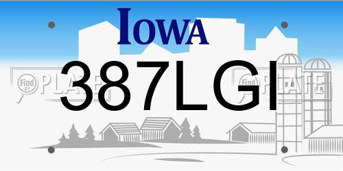 387LGI Iowa License Plate