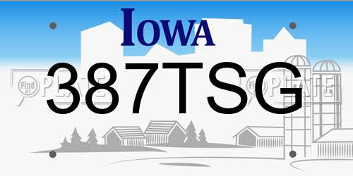 387TSG Iowa License Plate
