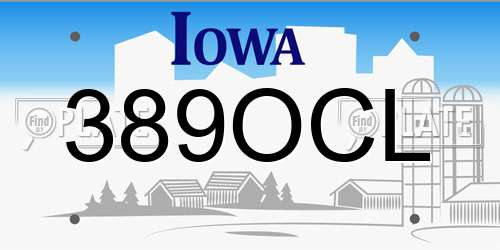 389OCL Iowa License Plate