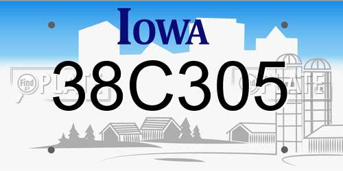 38C305 Iowa License Plate