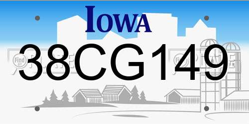 38CG149 Iowa License Plate