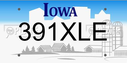 391XLE Iowa License Plate