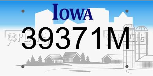 39371M Iowa License Plate