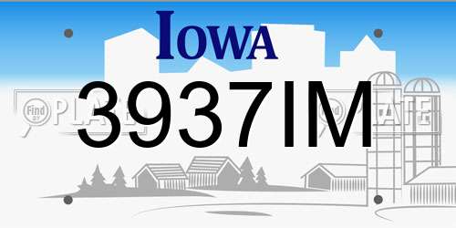 3937IM Iowa License Plate