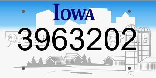 3963202 Iowa License Plate