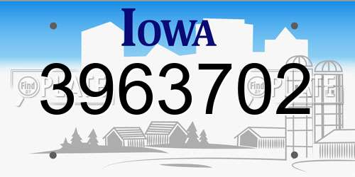 3963702 Iowa License Plate