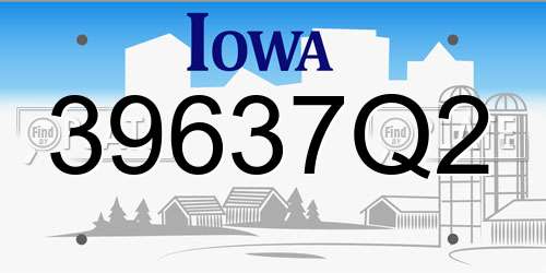 39637Q2 Iowa License Plate