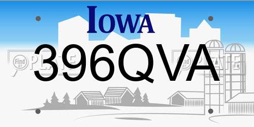 396QVA Iowa License Plate